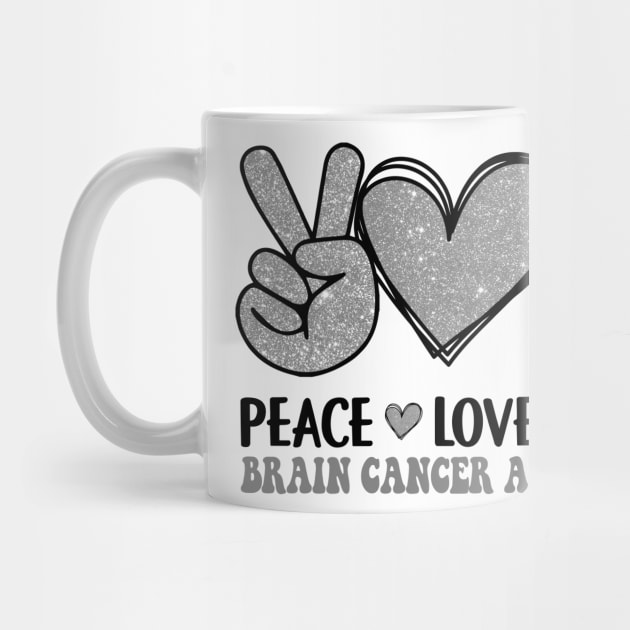 Brain Cancer Awareness, Peace Love Cure, Brain Tumor Awareness, Glioblastoma Awareness by kumikoatara